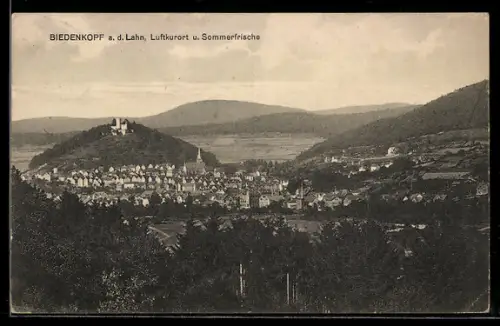 AK Biedenkopf a. d. Lahn, Teilansicht mit Burg