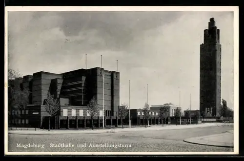 AK Magdeburg, Stadthalle und Ausstellungsturm