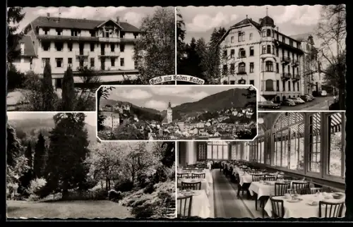 AK Baden-Baden / Schwarzwald, Thermalbad-Sanatorium und Hotel Gunzenbachhof