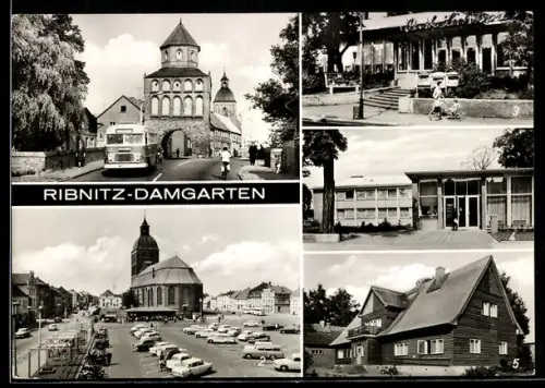 AK Ribnitz-Damgarten, Rostocker Tor, Karl-Marx-Platz, Jugendherberge Carlo Schönhaar