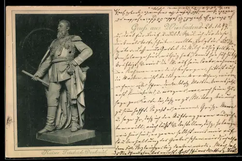 AK Wiesbaden, Kaiser Friedrich-Denkmal