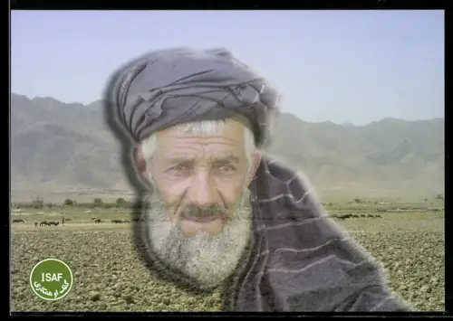 AK ISAF Afghanistan, Porträt eines Einheimischen, Bundeswehr in Afghanistan