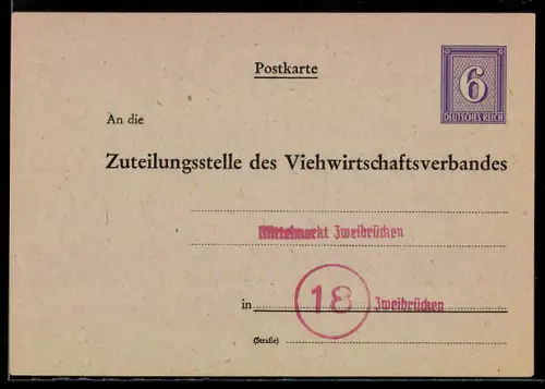 AK Ganzsache PP 158 B7, Korrespondenzkarte des Fleischbeschautierarztes mit Fragebogen