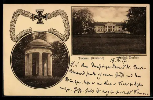 AK Tuckum, Schloss Durben mit Grünanlage