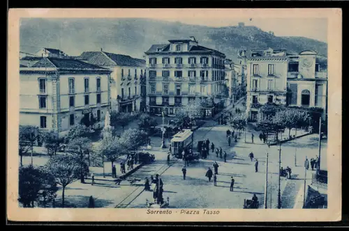 AK Sorrento, Piazza Tasso, Strassenbahn