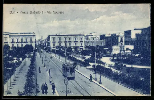 AK Bari, Piazza Umberto I, Via Sparano, Strassenbahn