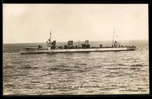 AK Grosses Torpedoboot vom B-Typ auf Wachdienst