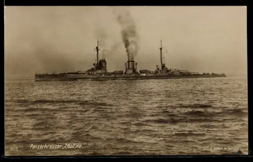AK Panzerkreuzer S.M.S. Moltke in Fahrt, Kriegsschiff