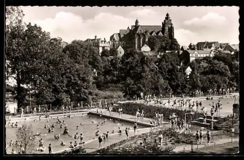 AK Wetzlar /Lahn, Blick auf das Städtische Schwimmbad