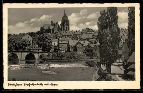 AK Wetzlar, Lahnbrücke mit Dom