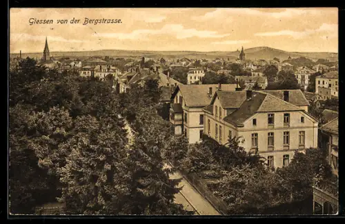 AK Giessen, Blick von der Bergstrasse