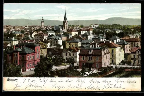 AK Giessen, Ortsansicht mit Kirche