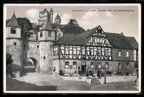 AK Braunfels a. d. Lahn, Solmser Hof mit Schlossaufgang