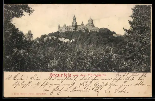 AK Braunfels, Schloss Braunfels, Blick aus dem Tiergarten
