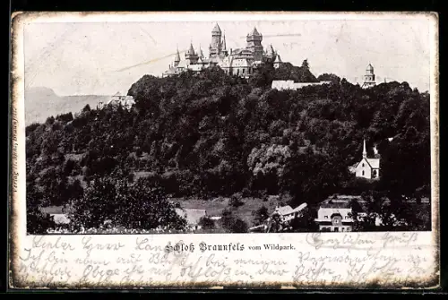 AK Braunfels, Schloss Braunfels vom Wildpark aus gesehen