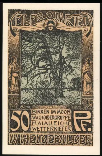 Notgeld Celle 1922, 50 Pfennig, Heidebilder und Stadtwappen