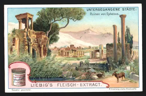 Sammelbild Liebig, Untergegangene Städte, Ruinen von Ephesus