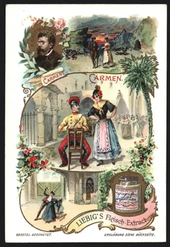 Sammelbild Liebig, Szenen aus Carmen von Bizet