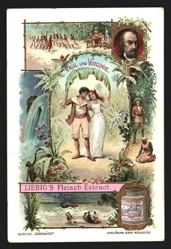 Sammelbild Liebig, Szenen aus Paul und Virginie von Michel Carré und Jules Barbier