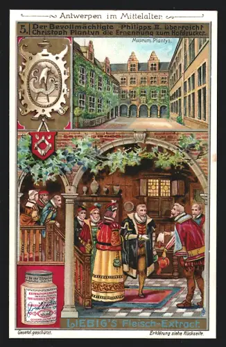 Sammelbild Liebig, Antwerpen im Mittelalter, Christoph Plantyn