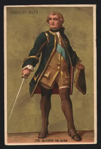 Sammelbild Chocolat Ibled, Chocolat de Sante, Maurice de Saxe