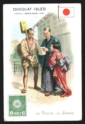Sammelbild Chocolat Ibled, Paris, La Poste au Japon
