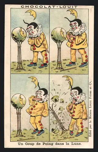Sammelbild Chocolat Louit, Chocolats & Cacaos, Un Coup de Poing dans la Lune