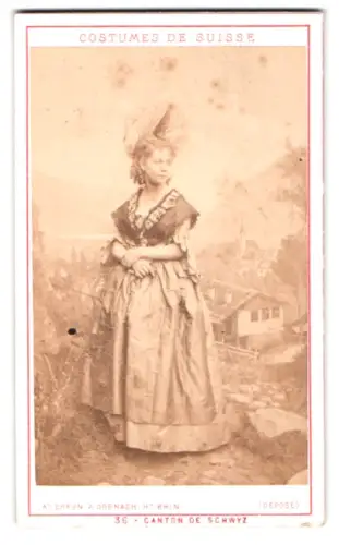 Fotografie Ad. Braun, Dornach, Junge Dame in Tracht