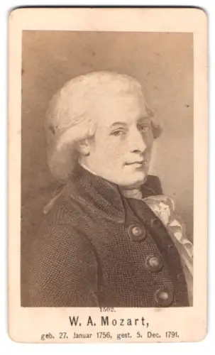 Fotografie Komponist W. A. Mozart im Halbprofil