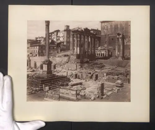 Fotografie unbekannter Fotograf, Ansicht Roma, Colonna di Foca, Grossformat 29 x 36cm