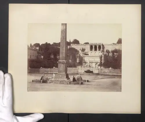 Fotografie unbekannter Fotograf, Ansicht Roma, Monte Pincio, Grossformat 29 x 36cm