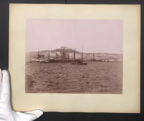 Fotografie unbekannter Fotograf, Ansicht Napoli, Napoli da Mare, Grossformat 29 x 36cm
