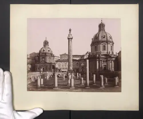 Fotografie unbekannter Fotograf, Ansicht Roma, Forum Trajanum, Grossformat 29 x 36cm