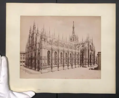 Fotografie unbekannter Fotograf, Ansicht Milano, La Cattedrale, Grossformat 29 x 35cm
