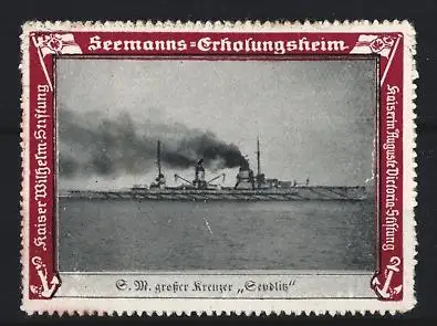 Reklamemarke Seemanns-Erholungsheim, Grosser Kreuzer Seydlitz, Kriegsschiff