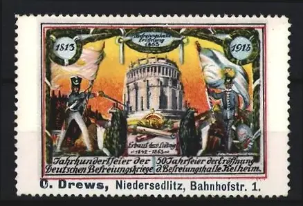Reklamemarke Jahrhundertfeier der Deutschen Befreiungskriege 1813-1913, Befreiungshalle