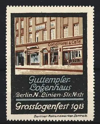 Reklamemarke Berlin, Grosslogenfest 1913, Guttempler-Logenhaus