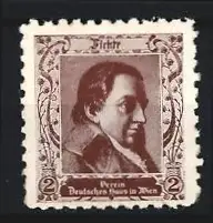 Reklamemarke Wien, Verein Deutsches Haus, Johann Gottlieb Fichte