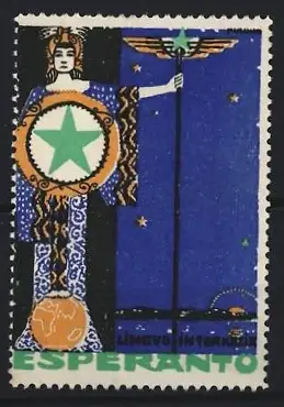 Reklamemarke Esperanto, Frau mit Sternenschild