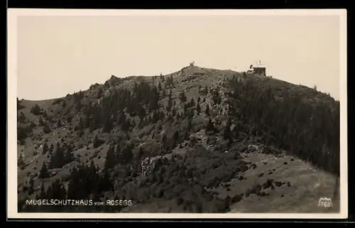 AK Mugelschutzhaus, Blick von Rosegg