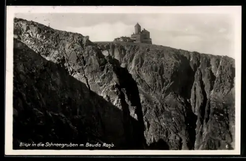 AK Schneegrubenbaude /Rsgb., Blick in die Schneegruben
