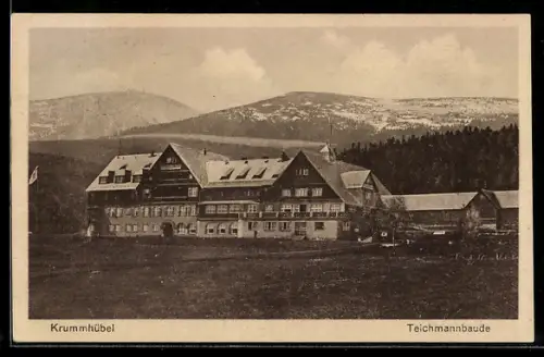 AK Teichmannbaude, Ansicht mit Krummhübel
