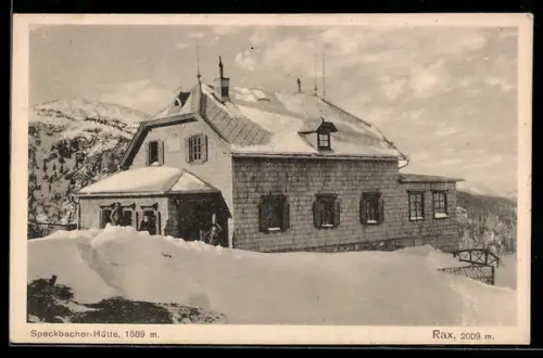 AK Speckbacher-Hütte /Rax, Winteransicht