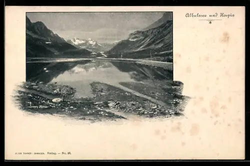 AK Albulasee-Hospiz, Ansicht mit See u. Bergpanorama