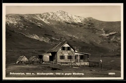 AK Windberghütte /Schneealpe, Ansicht gegen Windberg