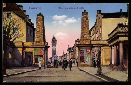 AK Straubing, Blick vom unteren Stadttor