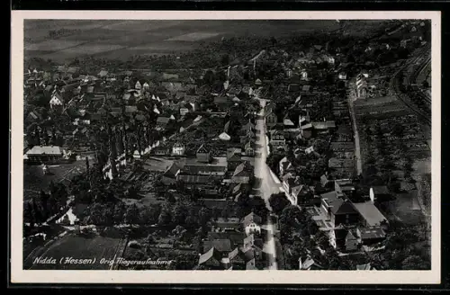 AK Nidda /Hessen, Blick auf die Stadt, Fliegeraufnahme