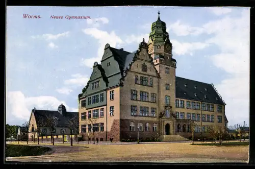 AK Worms / Rhein, Neues Gymnasium