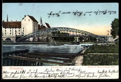 AK Straubing, Flusspartie an der Brücke