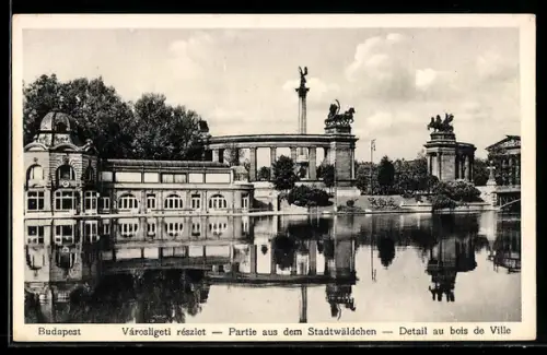 AK Budapest, Partie aus dem Stadtwäldchen